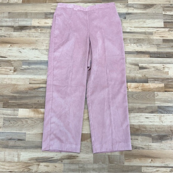 NEW Alfred Dunner Corduroy Pants Comfort Elastic Waist 12P Short Pink Blush - Picture 4 of 10